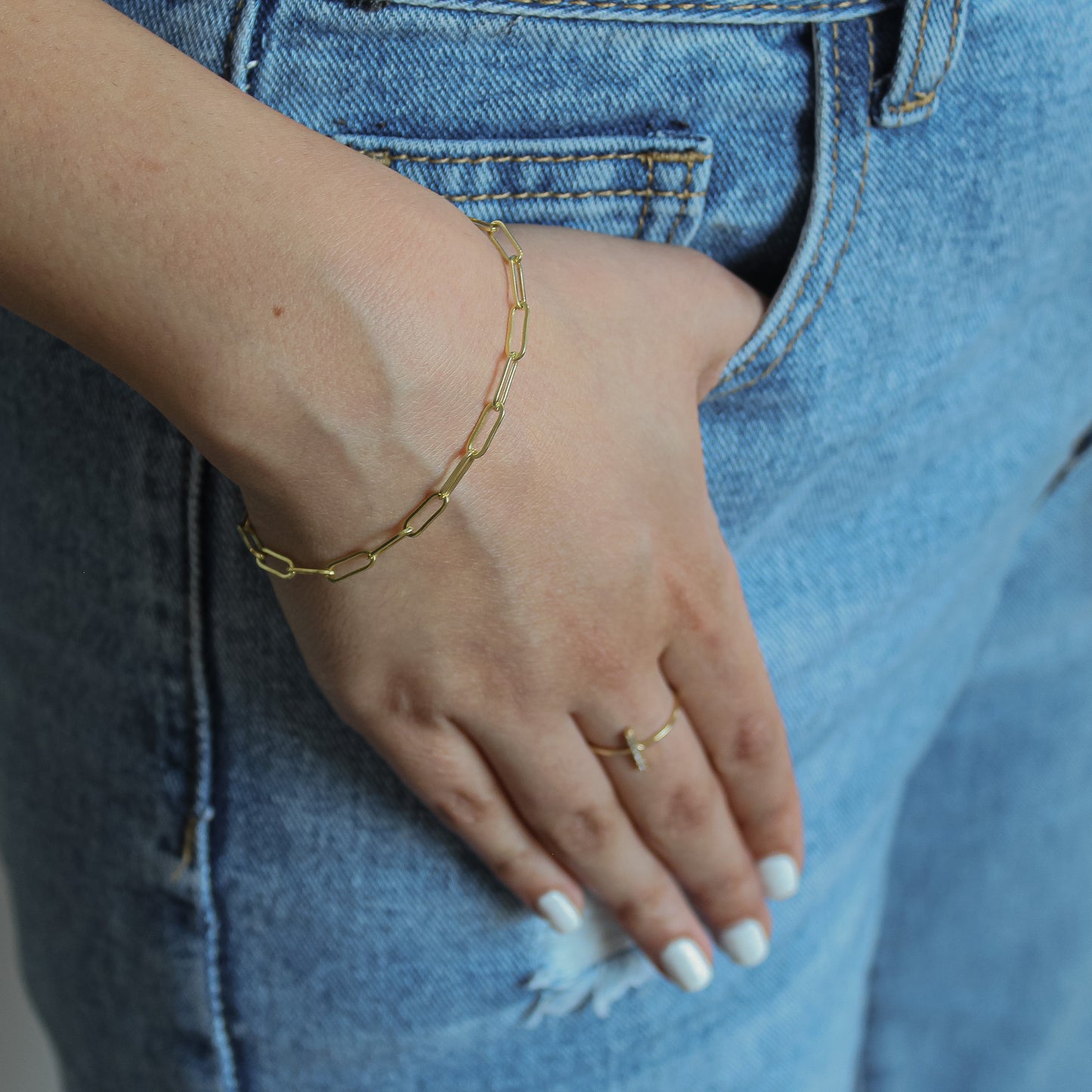 14KT Paperclip Bracelet