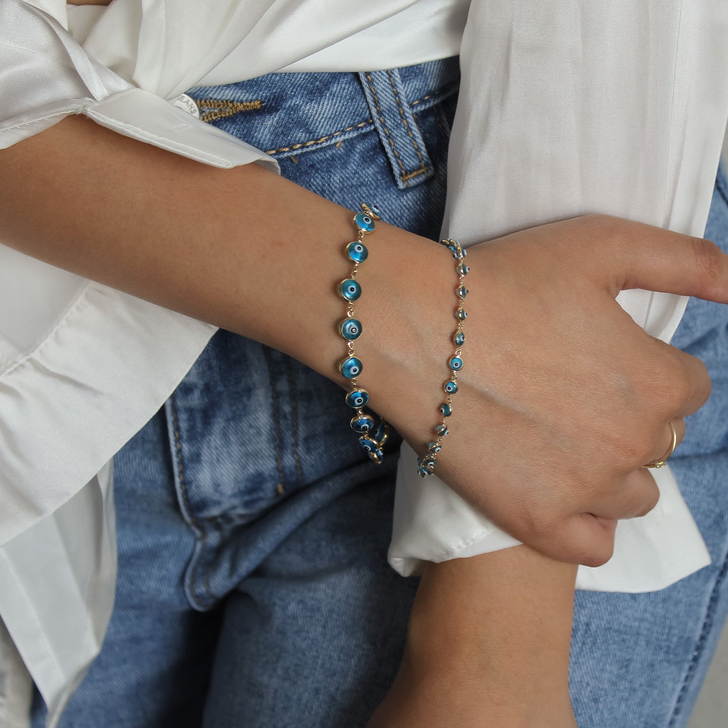 14KT Turquoise Evil Eye Bracelet