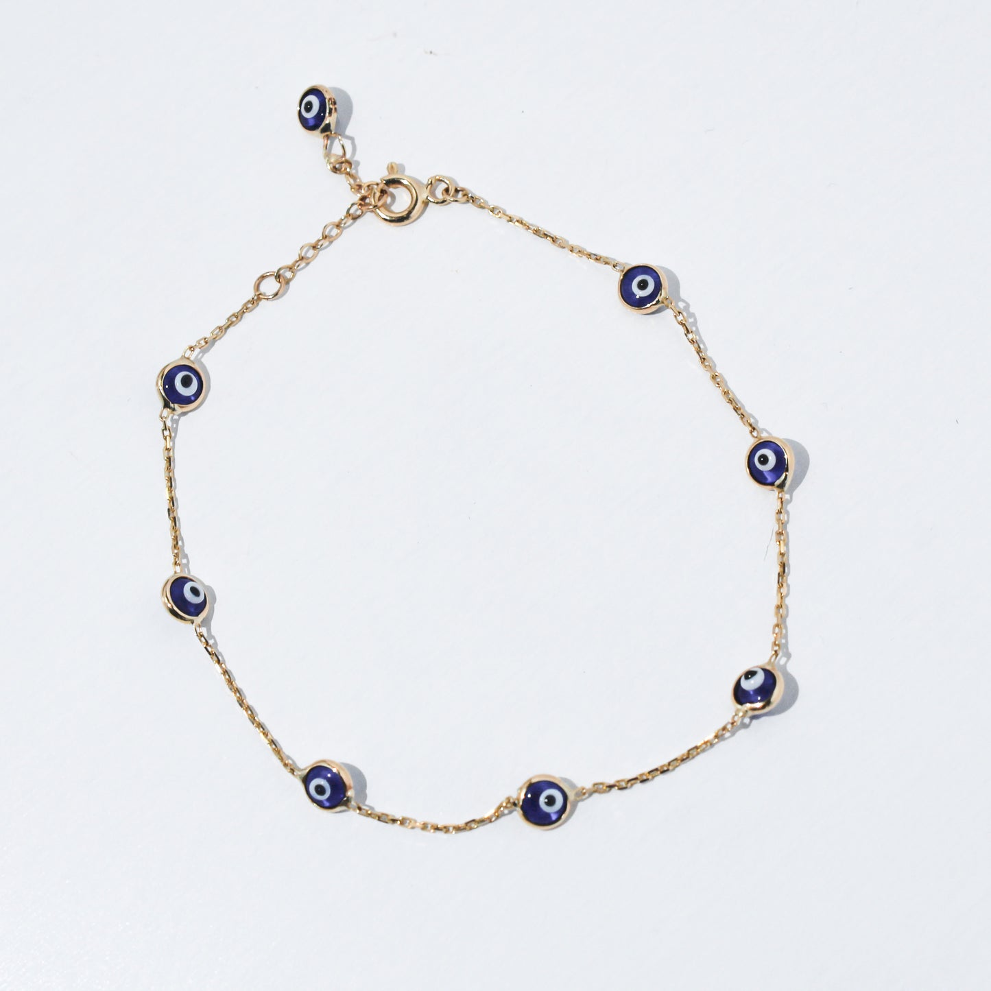 10/14KT Blue Evil Eye Bracelet