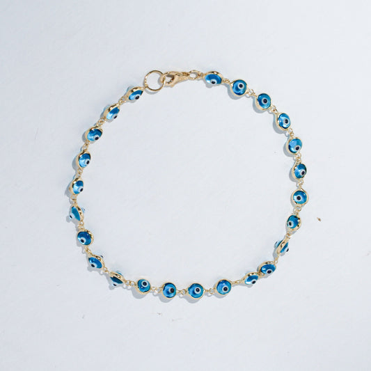 14KT Turquoise Evil Eye Bracelet